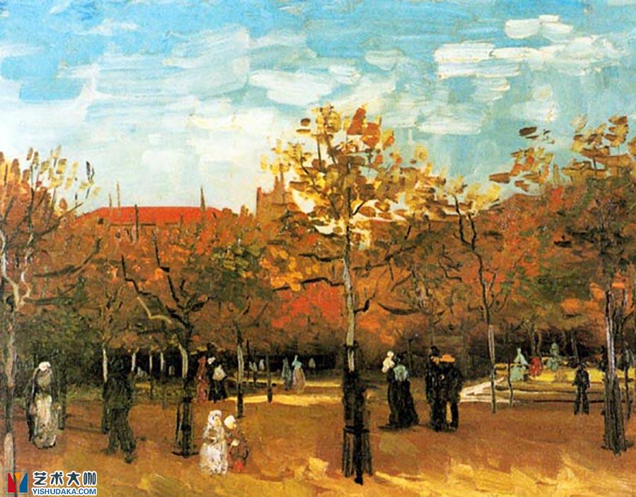 Walker in Bois de Boulogne-oil painting