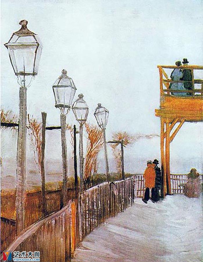 Terrace and Observation Deck at the-Moulin de Blute-Fin, Montmartre-oil painting