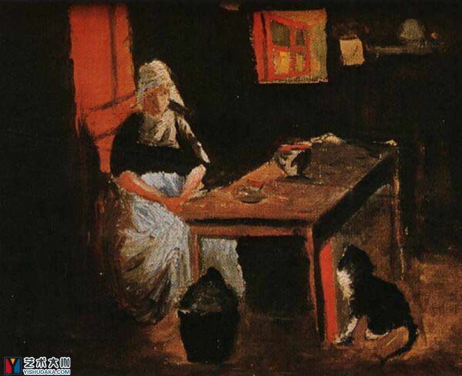 Dutch Interior-oil painting