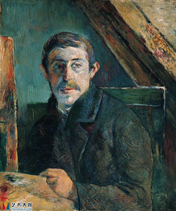 Gauguin devant son chevalet-Self-portrait-oil painting