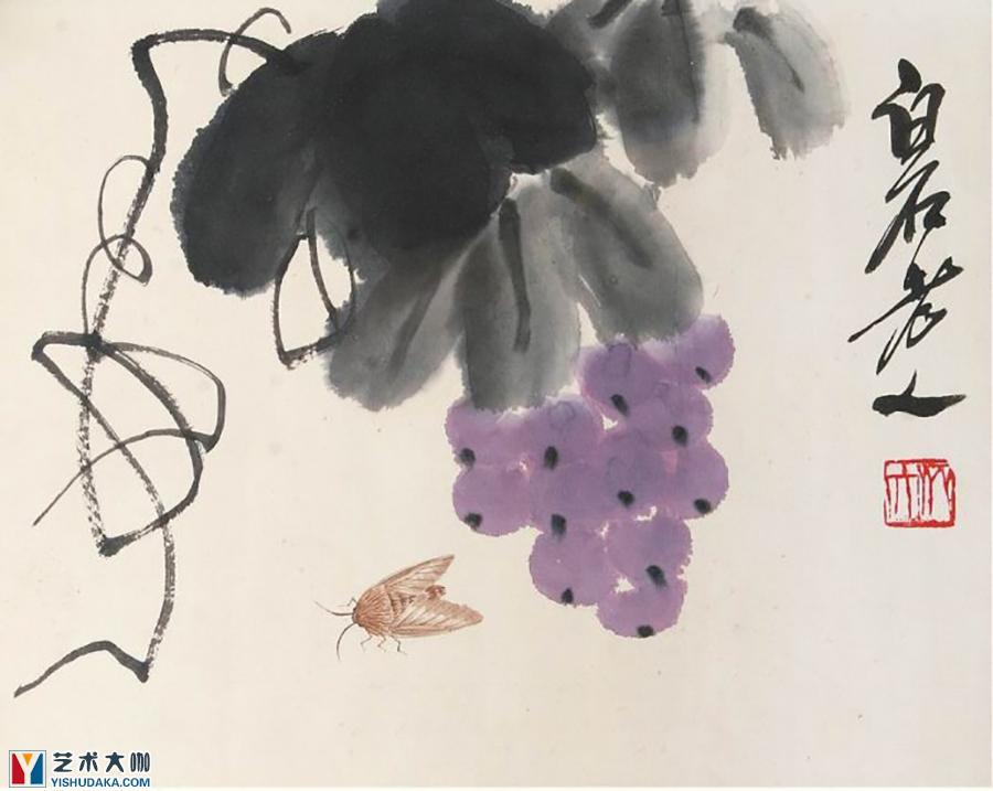 Purple grape-chinese painting