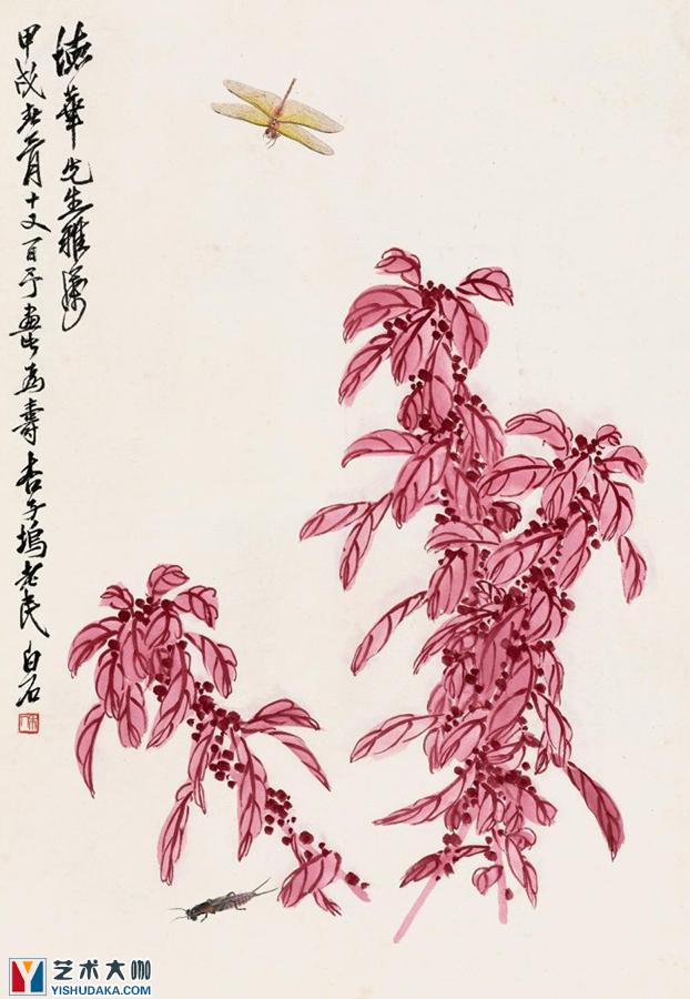 Wild red-chinese painting