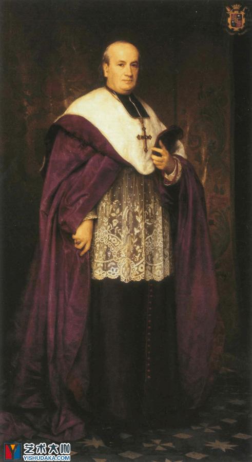 Portrait de Monseigneur Lon-Benoît-Charles Thomas, vque de La-oil painting