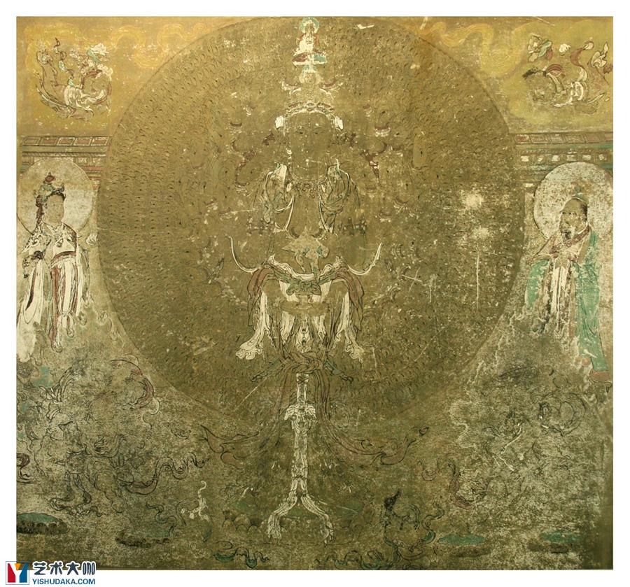 The three grottoes of dunhuang-mural