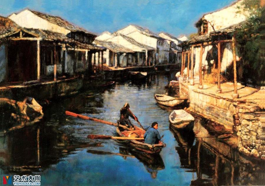 Hometown of water landscape painting-oil painting