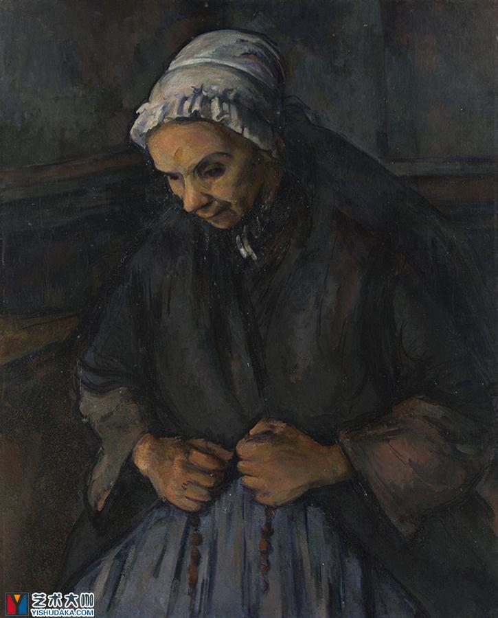 An Old Woman with a Rosary-oil painting