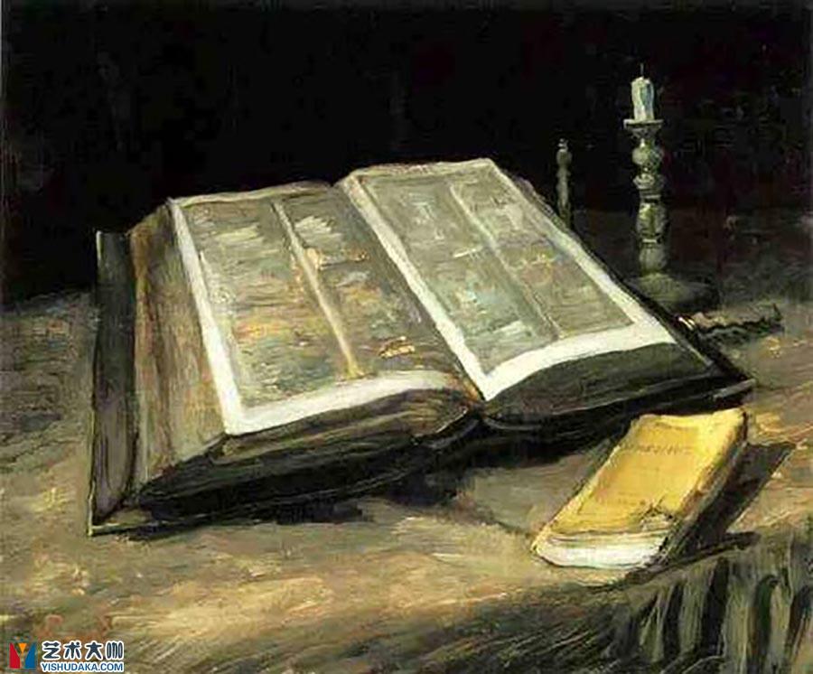 圣经,静物与圣经油画作品