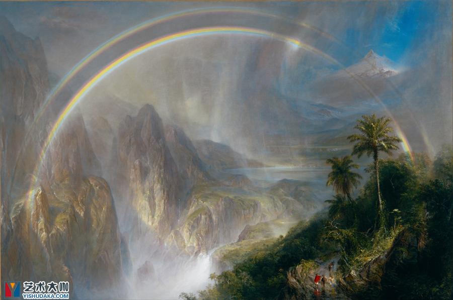 彩虹,热带的雨季彩虹油画作品