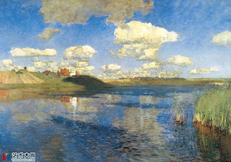 湖,俄罗斯油画作品