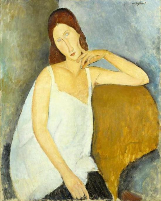 莫迪利亚尼，《珍妮・赫布特尼》，1919年