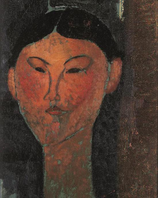 1915年莫迪利亚尼所绘的《比阿特丽斯・黑斯廷斯》